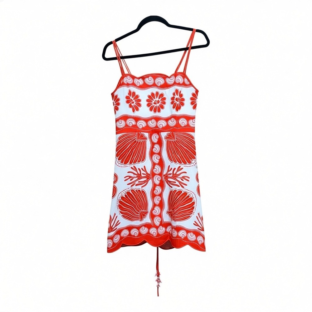 FARM RIO Ainika Shell Print Linen Minidress SZ M NWT $190 - Picture 5 of 12